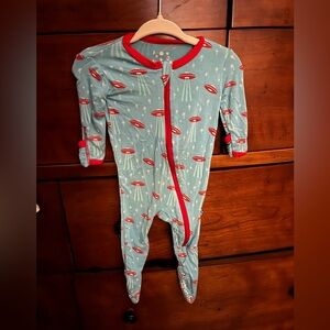 Kickee Pants Red and Blue UFO Kids Footie